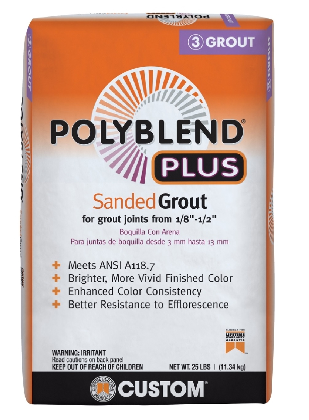 Custom Building Products PBPG64625 Polyblend Sanded Grout, Coffee Bean
